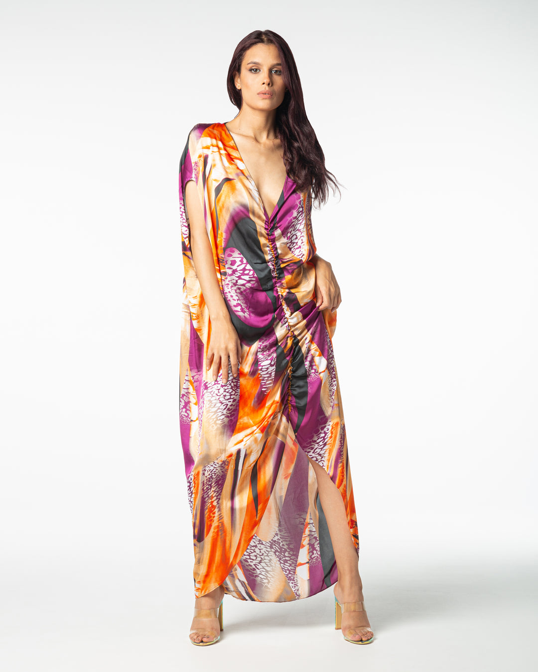 Robe longue Mauve orange